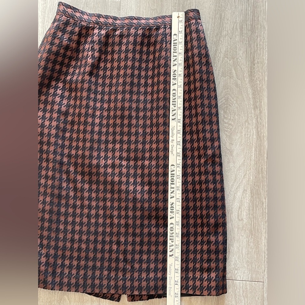 Albert Nipon Suit Vintage 2 Piece Skirt Set Wool Blend brown and black women’s 8 - Picture 11 of 16